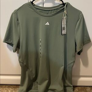 Adidas Women’s Athletic Short Sleeve Top – Green – Size Large – NWT